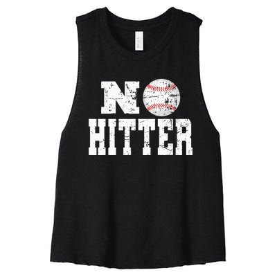 No Hitter Baseball Pitcher Novelty Graphic Art Ball Team Women's Racerback Cropped Tank