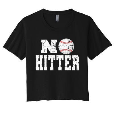 No Hitter Baseball Pitcher Novelty Graphic Art Ball Team Women's Crop Top Tee