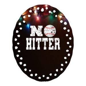 No Hitter Baseball Pitcher Novelty Graphic Art Ball Team Ceramic Oval Ornament