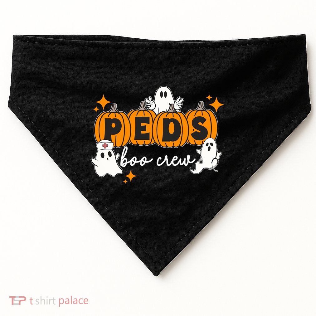 Nurse Halloween Boo Crew Ghost Pumpkins Funny USA-Made Doggie Bandana