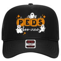 Nurse Halloween Boo Crew Ghost Pumpkins Funny High Crown Mesh Back Trucker Hat