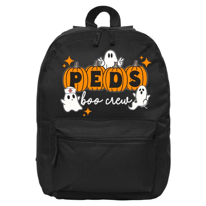 Nurse Halloween Boo Crew Ghost Pumpkins Funny 16 in Basic Backpack