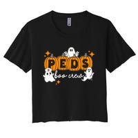 Nurse Halloween Boo Crew Ghost Pumpkins Funny Women's Crop Top Tee