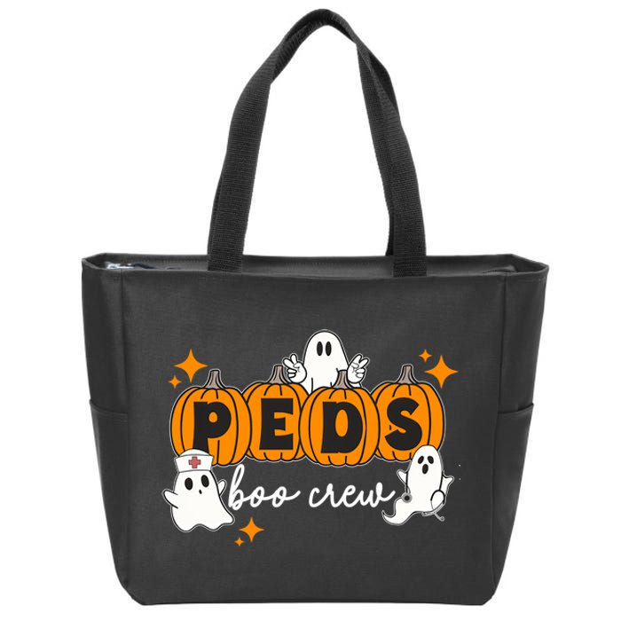 Nurse Halloween Boo Crew Ghost Pumpkins Funny Zip Tote Bag