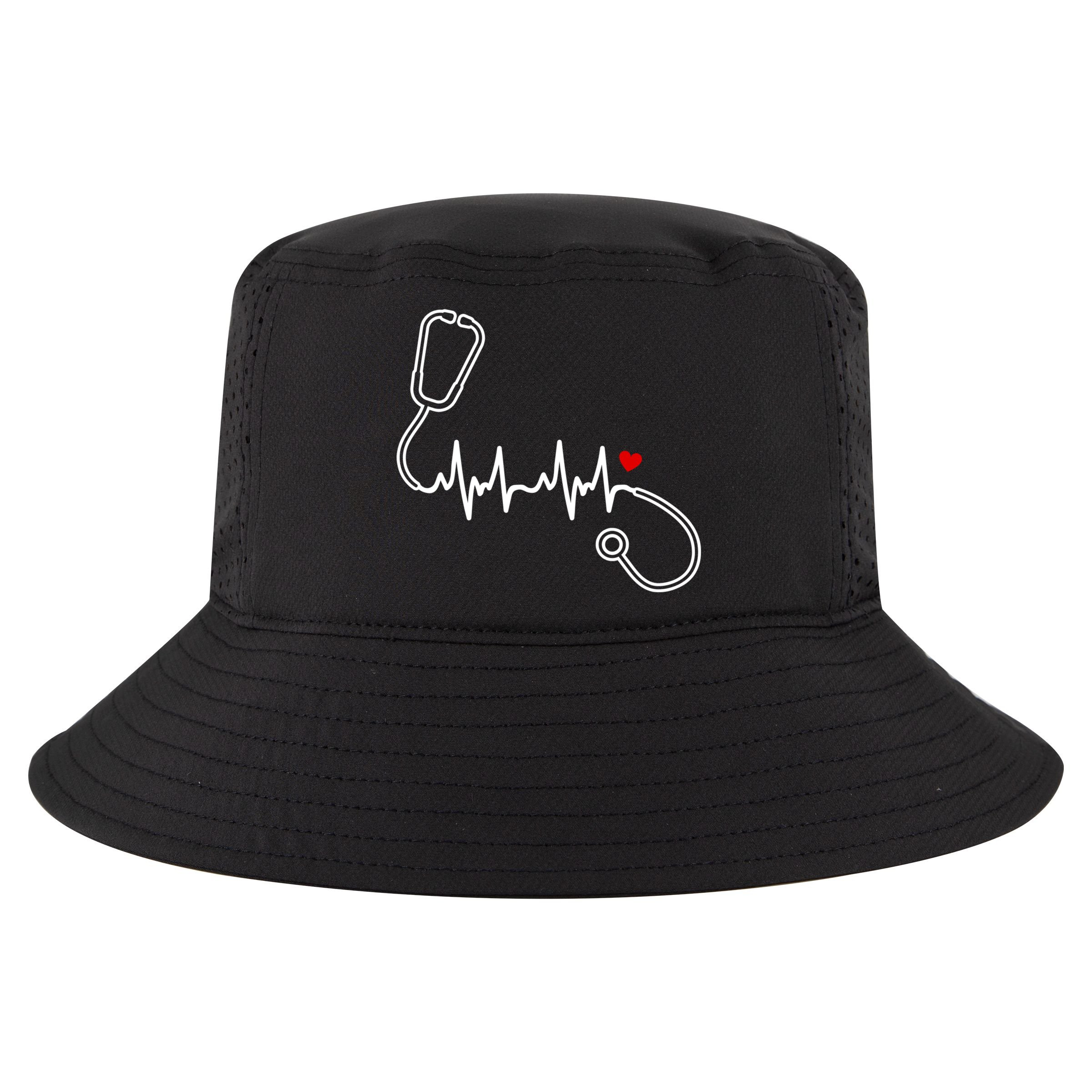 Nurse Heartbeat Clothing Gift Nurse Stethoscope Heart Gift Cool Comfort Performance Bucket Hat