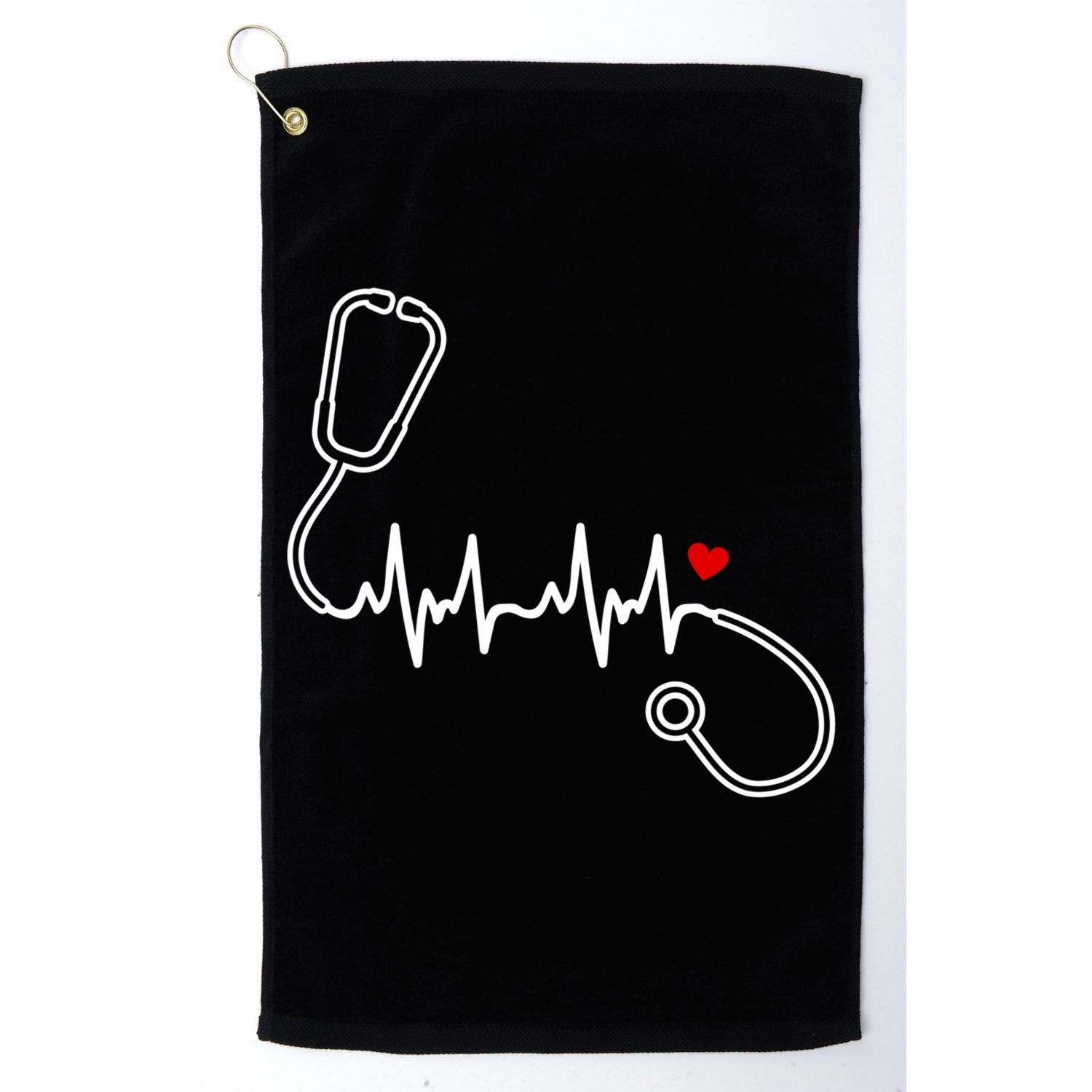 Nurse Heartbeat Clothing Gift Nurse Stethoscope Heart Gift Golf Towel