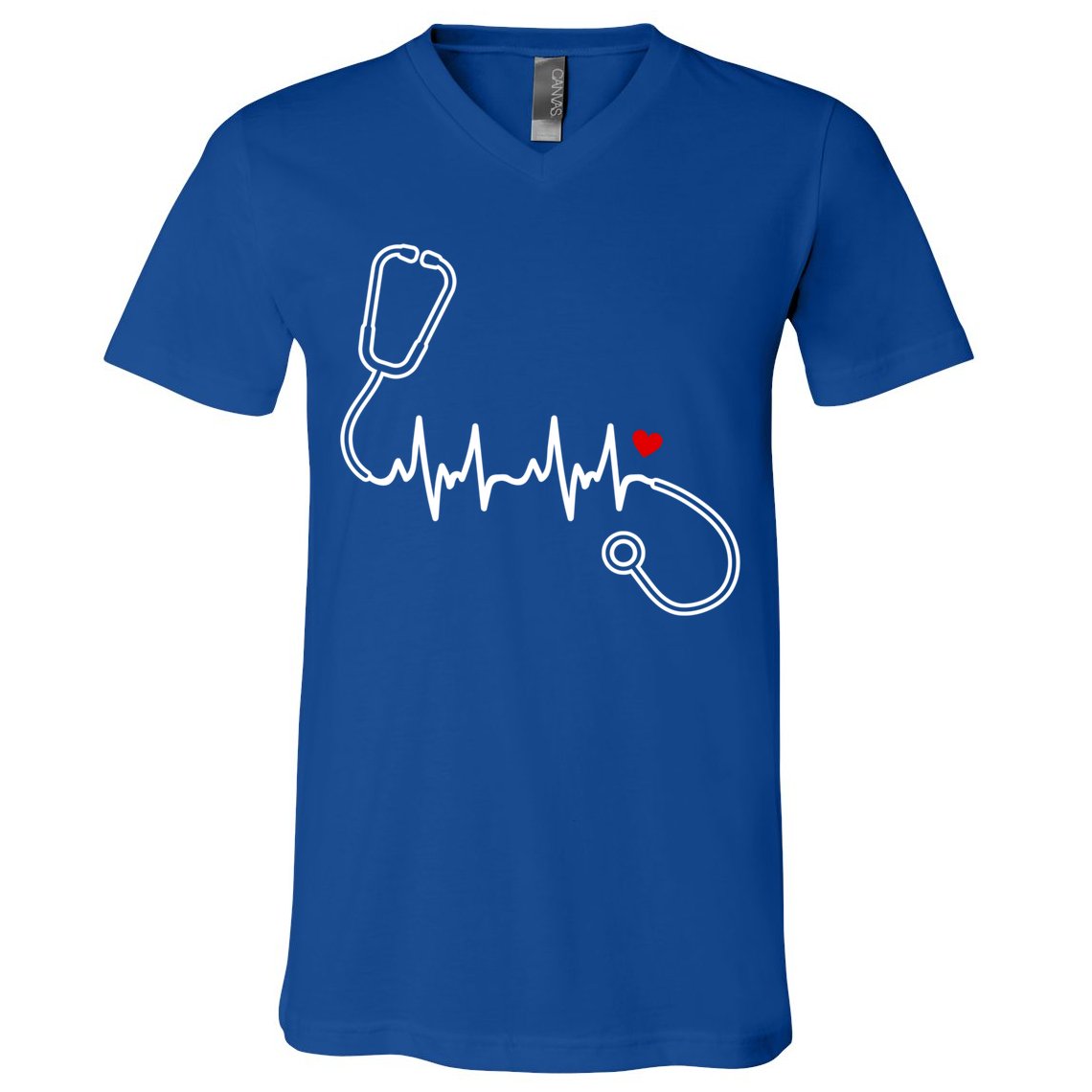 Nurse Heartbeat Clothing Gift Nurse Stethoscope Heart Gift V-Neck T-Shirt