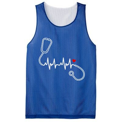 Nurse Heartbeat Clothing Gift Nurse Stethoscope Heart Gift Mesh Reversible Basketball Jersey Tank