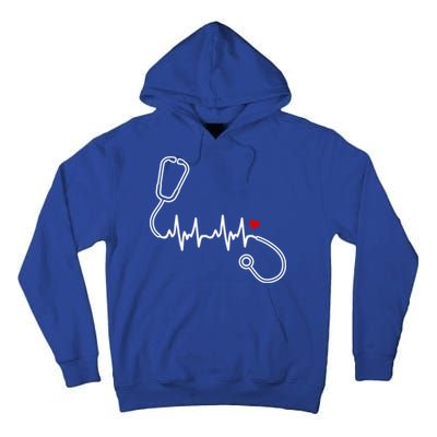 Nurse Heartbeat Clothing Gift Nurse Stethoscope Heart Gift Tall Hoodie