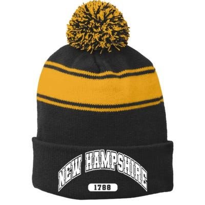 New Hampshire Collegiate Style 1799 Stripe Pom Pom Beanie