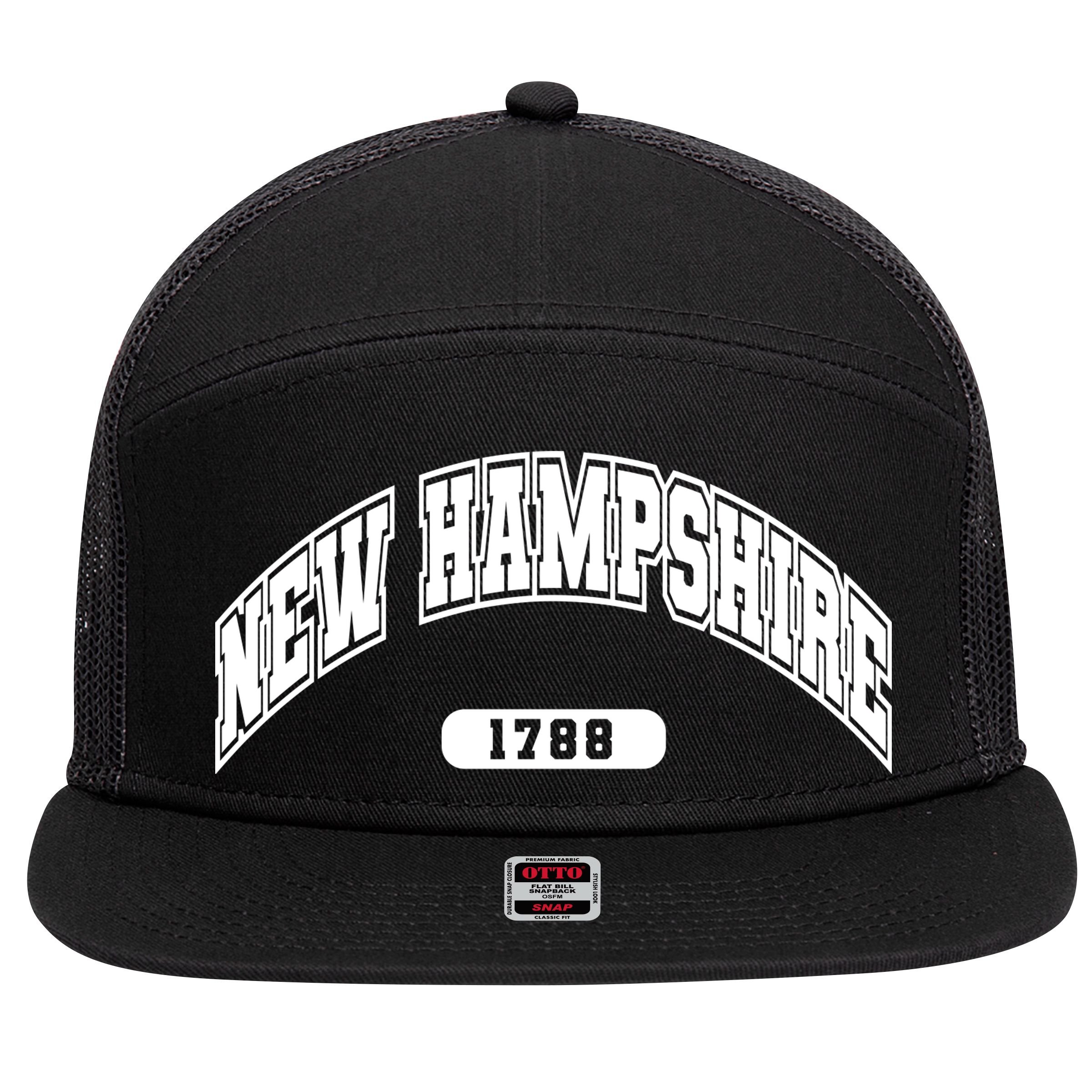 New Hampshire Collegiate Style 1799 7 Panel Mesh Trucker Snapback Hat