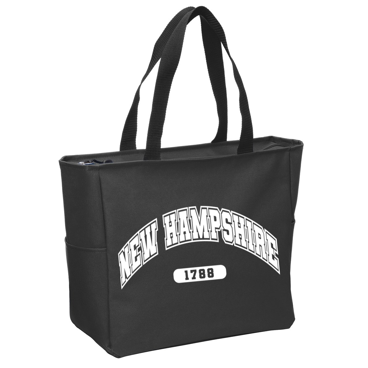 New Hampshire Collegiate Style 1799 Zip Tote Bag