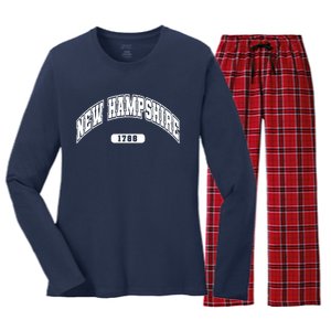 New Hampshire Collegiate Style 1799 Women's Long Sleeve Flannel Pajama Set 