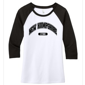 New Hampshire Collegiate Style 1799 Women's Tri-Blend 3/4-Sleeve Raglan Shirt