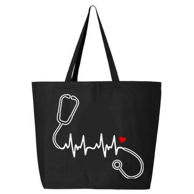 Nurse Heartbeat Clothing Gift Nurse Stethoscope Heart Gift 25L Jumbo Tote