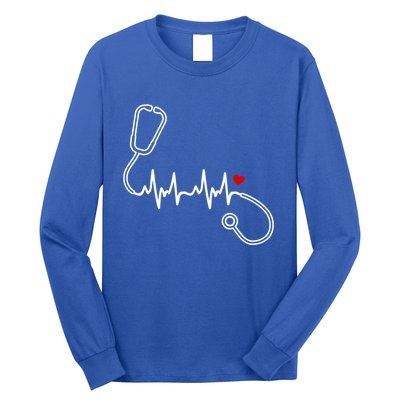 Nurse Heartbeat Clothing Gift Nurse Stethoscope Heart Gift Long Sleeve Shirt