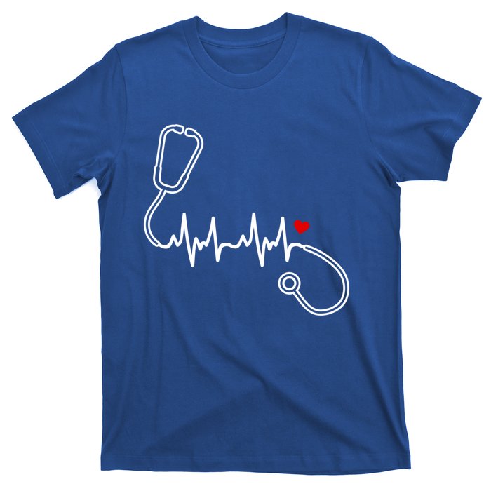 Nurse Heartbeat Clothing Gift Nurse Stethoscope Heart Gift T-Shirt