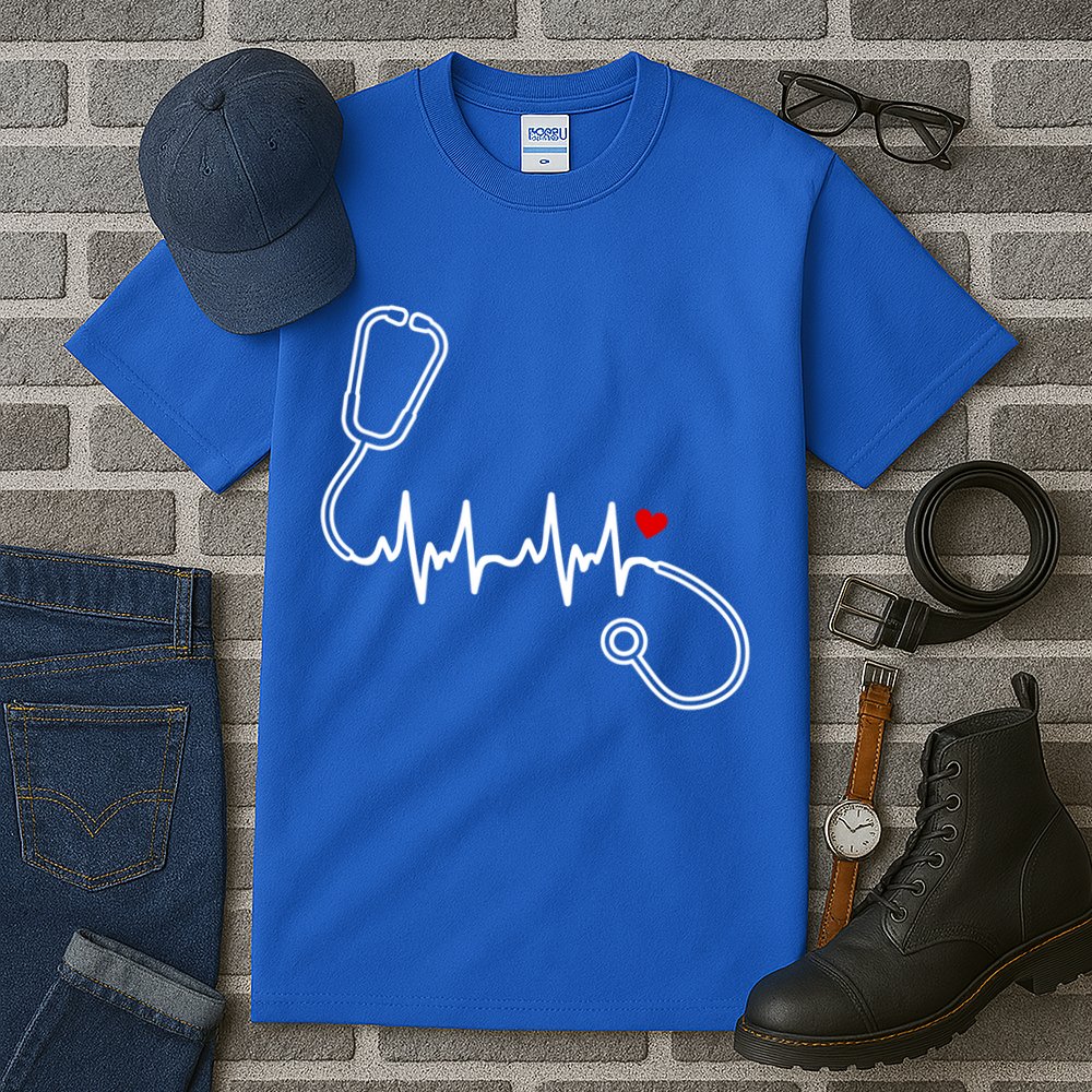 Nurse Heartbeat Clothing Gift Nurse Stethoscope Heart Gift Tall T-Shirt