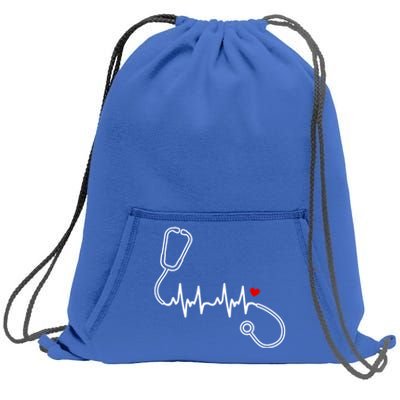 Nurse Heartbeat Clothing Gift Nurse Stethoscope Heart Gift Sweatshirt Cinch Pack Bag