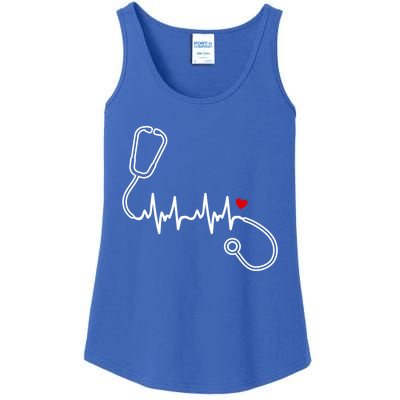 Nurse Heartbeat Clothing Gift Nurse Stethoscope Heart Gift Ladies Essential Tank