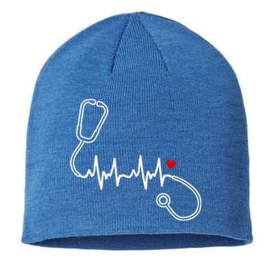 Nurse Heartbeat Clothing Gift Nurse Stethoscope Heart Gift Sustainable Beanie