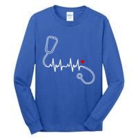 Nurse Heartbeat Clothing Gift Nurse Stethoscope Heart Gift Tall Long Sleeve T-Shirt