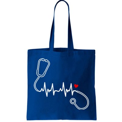 Nurse Heartbeat Clothing Gift Nurse Stethoscope Heart Gift Tote Bag