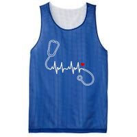 Nurse Heartbeat Clothing Gift Nurse Stethoscope Heart Gift Mesh Reversible Basketball Jersey Tank