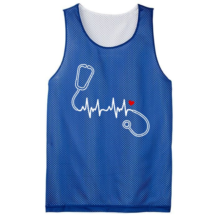 Nurse Heartbeat Clothing Gift Nurse Stethoscope Heart Gift Mesh Reversible Basketball Jersey Tank