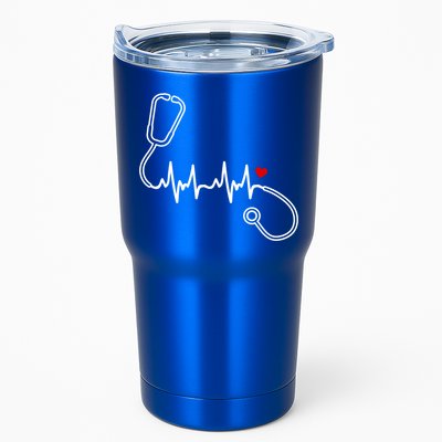 Nurse Heartbeat Clothing Gift Nurse Stethoscope Heart Gift Tumbler