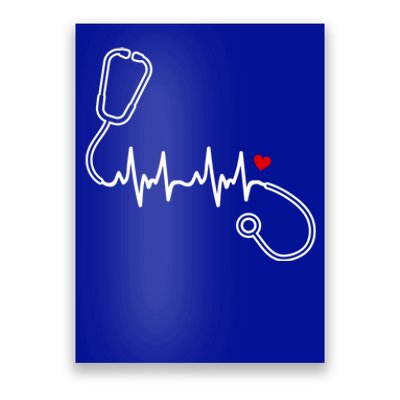 Nurse Heartbeat Clothing Gift Nurse Stethoscope Heart Gift Poster