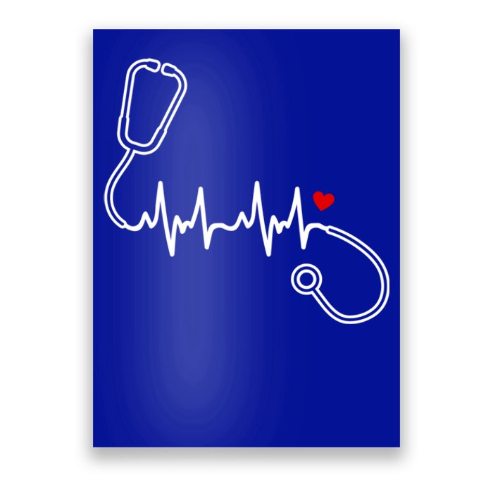 Nurse Heartbeat Clothing Gift Nurse Stethoscope Heart Gift Poster