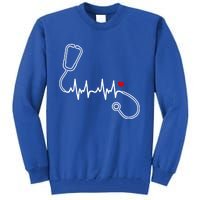 Nurse Heartbeat Clothing Gift Nurse Stethoscope Heart Gift Tall Sweatshirt