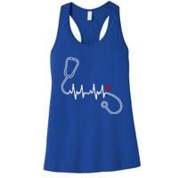 Nurse Heartbeat Clothing Gift Nurse Stethoscope Heart Gift Women's Racerback Tank