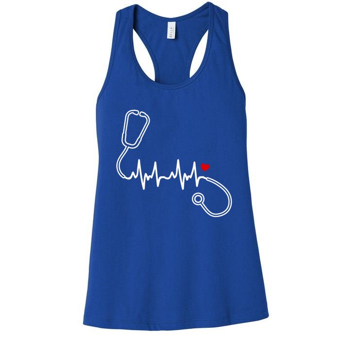 Nurse Heartbeat Clothing Gift Nurse Stethoscope Heart Gift Women's Racerback Tank