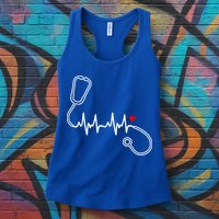 Nurse Heartbeat Clothing Gift Nurse Stethoscope Heart Gift Womens Tank Top
