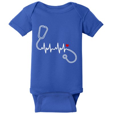 Nurse Heartbeat Clothing Gift Nurse Stethoscope Heart Gift Baby Bodysuit