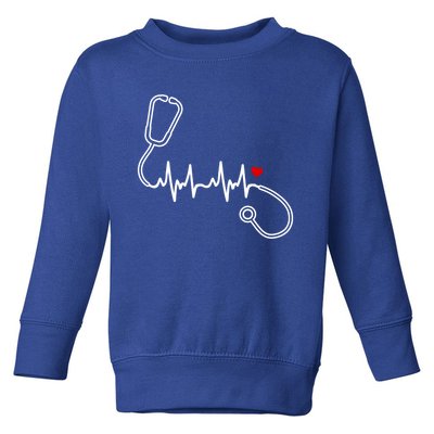 Nurse Heartbeat Clothing Gift Nurse Stethoscope Heart Gift Toddler Sweatshirt