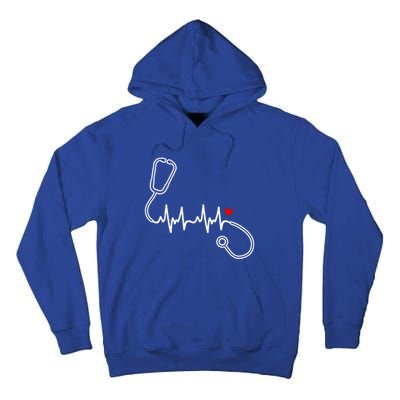 Nurse Heartbeat Clothing Gift Nurse Stethoscope Heart Gift Tall Hoodie