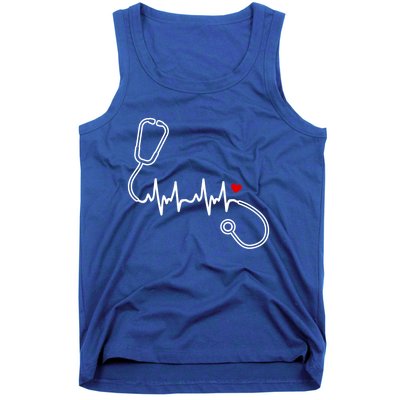 Nurse Heartbeat Clothing Gift Nurse Stethoscope Heart Gift Tank Top