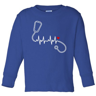 Nurse Heartbeat Clothing Gift Nurse Stethoscope Heart Gift Toddler Long Sleeve Shirt