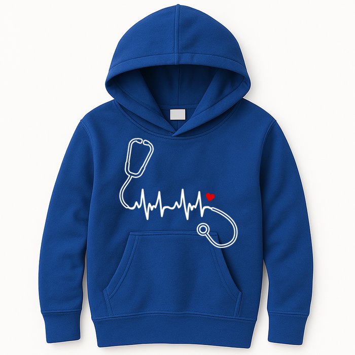 Nurse Heartbeat Clothing Gift Nurse Stethoscope Heart Gift Kids Hoodie