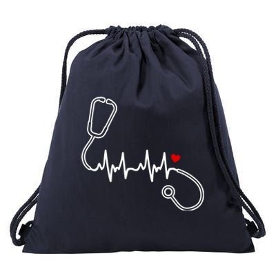 Nurse Heartbeat Clothing Gift Nurse Stethoscope Heart Gift Drawstring Bag