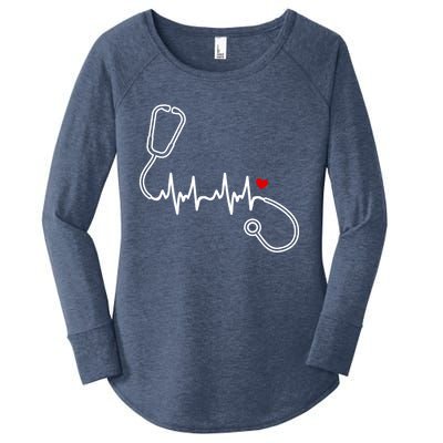 Nurse Heartbeat Clothing Gift Nurse Stethoscope Heart Gift Women's Perfect Tri Tunic Long Sleeve Shirt