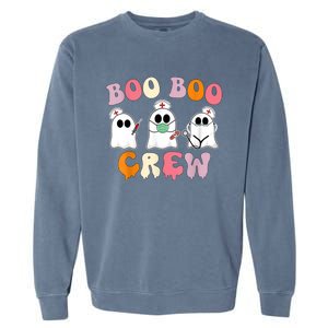 Nurse Halloween Cool Gift Boo Boo Crew Nurse Groovy Cute Gift Garment-Dyed Sweatshirt