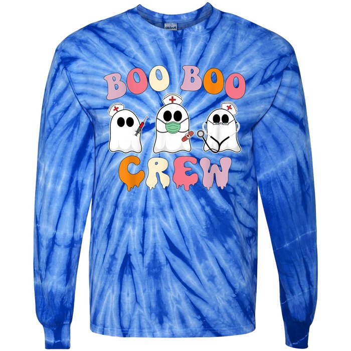 Nurse Halloween Cool Gift Boo Boo Crew Nurse Groovy Cute Gift Tie-Dye Long Sleeve Shirt