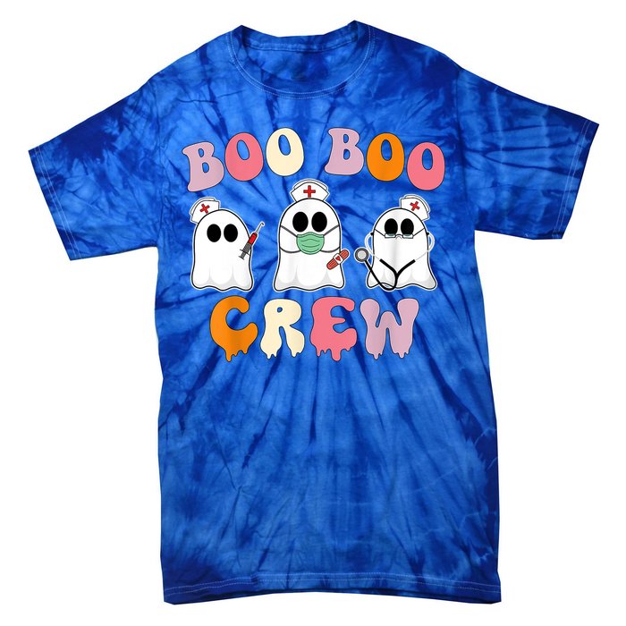 Nurse Halloween Cool Gift Boo Boo Crew Nurse Groovy Cute Gift Tie-Dye T-Shirt