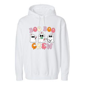 Nurse Halloween Cool Gift Boo Boo Crew Nurse Groovy Cute Gift Garment-Dyed Fleece Hoodie