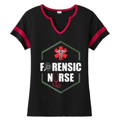 Nurse Hospital Caretaker Nursing Forensic Nurse Ladies Halftime Notch Neck Tee