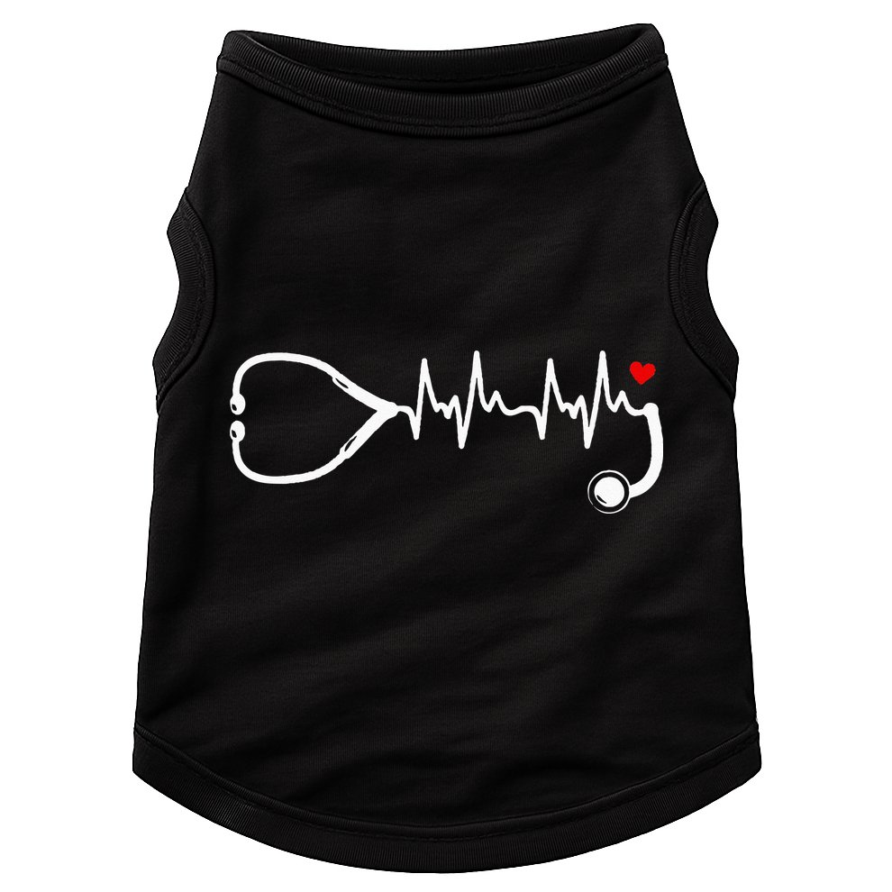 Nurse Heartbeat Clothing Stethoscope Heart Student Nurse Doggie Tank